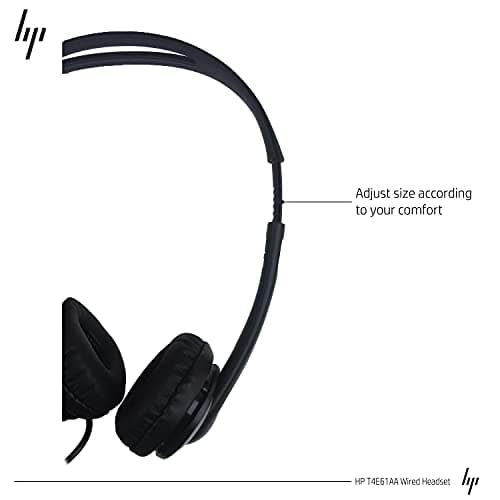 HP Stereo 3.5mm Over Ear Wired Headset with Mic (Black) 3