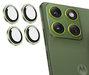 MOBIKTC Primiume HD+ Upgraded Camera Lens Frame Glass For Motorola Moto Edge 70 5G Camera Lens Protector and Aluminum Alloy Rings - SILVER/4Pack