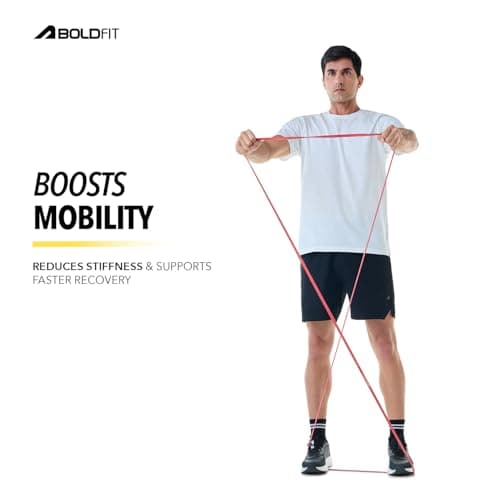 Boldfit Heavy Resistance Band for Workout & Exercise Pull Up, Stretching & Toning Bands for Men & Women Resistance Band Set for Home & Gym Workouts (Red, 7–15 Kg) 3