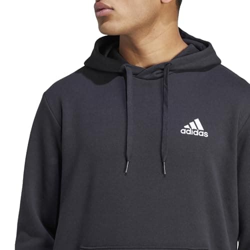 Adidas Men's Cotton Regular M Feelcozy Hd Hooded Neck Hoody Sweatshirt (Gv5294_L, Black/White, L) 5