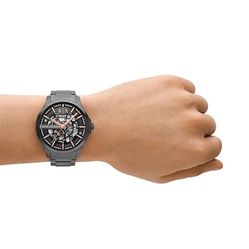 Armani Exchange Stainless Steel Analog Black Dial Men's Watch-Ax2458, Band Color:Gray 5