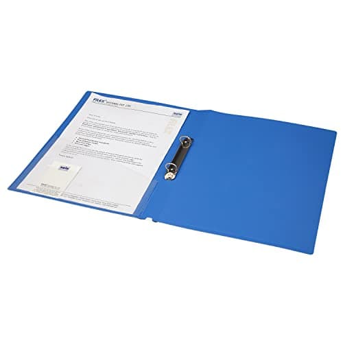 Solo 2-D A4 Ring Binder File Folder, Office Document Organizer with Inside Pocket, Presentation Display Plastic File for Certificates, Portfolio, Papers & Projects (1, Blue) 3