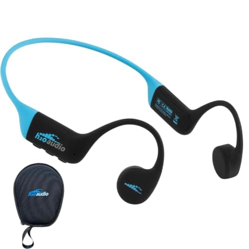 H2O Audio TRI 2 Multi-Sport Waterproof Bone Conduction Open Ear Headphones â€“ Bluetooth-V5.3 for Running/Cycling, MP3 for Swimming - Black & Blue