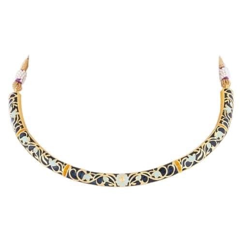 VOYLLA Tahira Bird and Floral Motifs Gold Necklace Set for Women 4