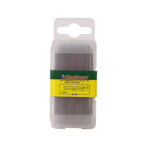Eastman Spare Bit For Impact Driver Pack Of 12 Pcs, 5/16 Hex Bit In Material S2 + Charmber Ph2 Screw Driver Bits Heavy Duty Hand Tools Sets (EIDB-5080) 6