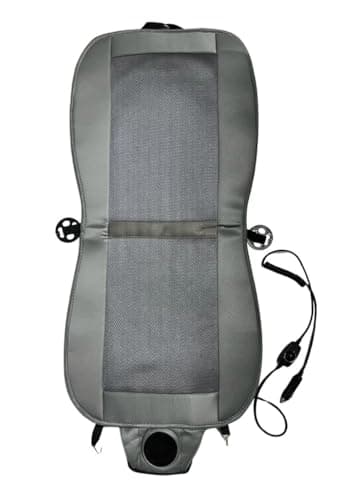 BROGBUS Polyester Car Cooling Ventilated Seat Cover with Inbuilt Fans and Speed Control for Driver Seat (Supports 12V to 24V, Grey)