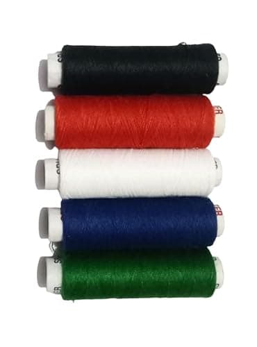 BRIKSHI Sewing Thread Basic Color Strong Cotton Polyester Sewing Threads Fast Premium Shade Spools for Machine and Hand Stitching, Tailoring Each Threads (White,Red,Black) Have 150 Meters Pack of 3 3