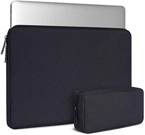 Dynotrek Grade 17.3 inch Laptop Sleeve Case Cover with Charger Pouch, Computer Bag Compatible with HP Pavilion Envy Dell Lenovo IdeaPad LG Gram ASUS Notebook Razer Blade Pro 17, Charcoal Black