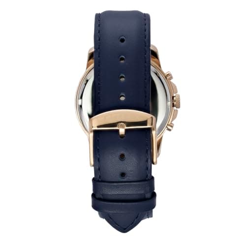 TIMEX Analog Watch for Man with Blue Round Dial & Blue Leather Strap Band Water Resistant Men's Wrist Watches - TWEG314SMU01 4