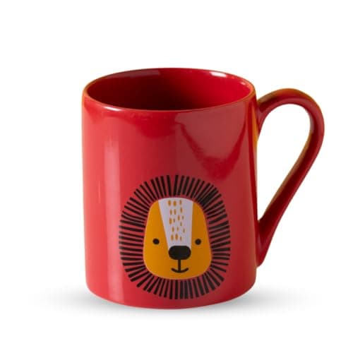 Clay Craft Fine Ceramic Pebble Series Coffee Mug 350ml Red – Lion Print, Stylish Tea & Coffee Cup, Microwave & Dishwasher Safe, for Home, Office, Café, Gifting, Daily Use, Hot Chocolate, Milk, Tea 2