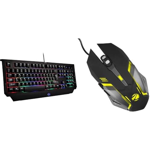 ZEBRONICS Zeb-Transformer K2 Gaming USB Keyboard, 104 Keys, Multicolor LED Laser Keycaps (Gold Plated US)