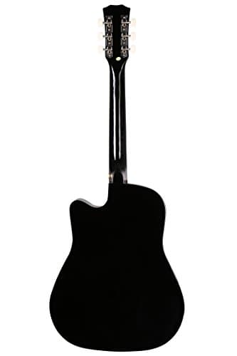 Juârez Acoustic Guitar Kit, JRZ38C/BK 38 Inch Cutaway, 038C with Bag, Strings, Pick and Strap, Black 5