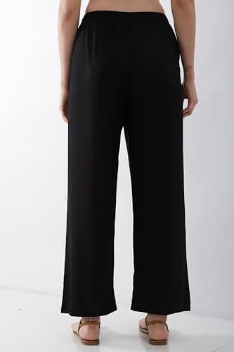 Biba Women Black Straight Palazzos_L 5