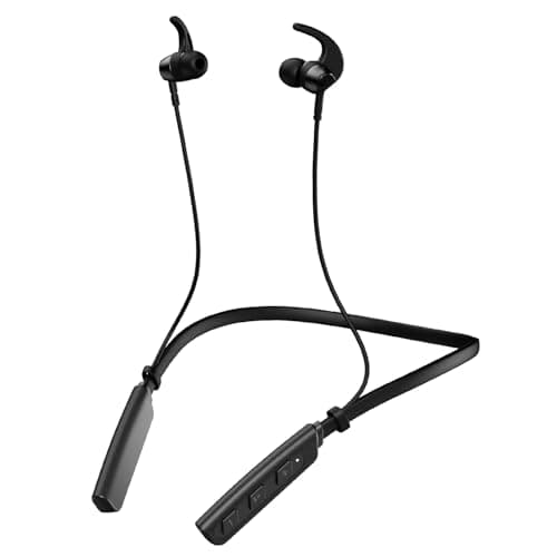 AIZINA Rockerze 235 Pro Wireless Bluetooth Neckband in Ear Earphone, Upto 20 hrs of Playtime, Beast Mode, Low Latency, IPX5 Water & Sweat Resistance, ENx Technology, Bluetooth v5.2(Active Black)