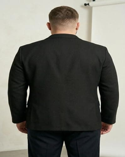 MAYKR Men's Black Slim Fit Single-Breasted Blazer, Formal Business Suit Jacket 2