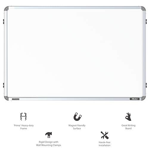Pragati Systems Prima Regular Steel (Magnetic) White Board for Home, Office & School with Heavy-Duty Aluminium Frame | Magnet-Friendly & Dry Wipe Writing Board | Medium Size 2x3 Feet (Pack of 1) 5