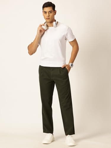 Thomas Scott Men 100% Cotton Straight Fit Chino Trouser (Green, 32) 5
