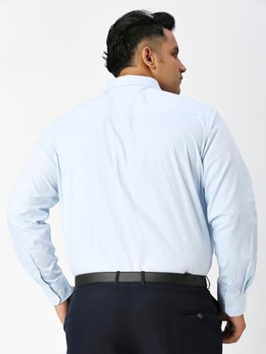 Thomas Scott Men Plus Size 100% Cotton Full Sleeves Formal Shirt (Light Blue, 5XL) 4