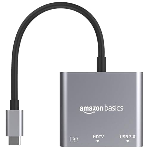 Amazon Basics 3-in-1 USB-C Hub with 4K HDMI, USB 3.0 Data Port, Power Delivery, Plug & Play, Compatible with MacBook Pro, iPad Pro, Laptops, Smartphones, and More 5