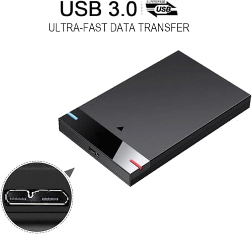 2.5'' 500GBUltra Slim Portable External Hard Drive USB3.0 HDD Storage for PC, Desktop, Laptop, MacBook, Chromebook, Xbox One.(V-GM01) 4