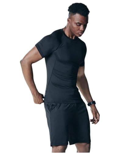Aqua Holic Mens 2Way Strecheble Short and half Sleeve Compression T-shirt for Swimming, Gym, Running and All Sports(L)