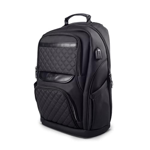 Timus Berlin Black Professional Laptop Bag for Men & Women 23 L with 15.6 Inch Laptop Compartment | Water resistant with USB Port Anti-Theft Backpack| Premium Polyester Fabric