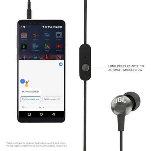 JBL C200SI, Premium in Ear Wired Earphones with Mic, Signature Sound, One Button Multi-Function Remote, Premium Metallic Finish, Angled Earbuds for Comfort fit (Gun Metal) 4