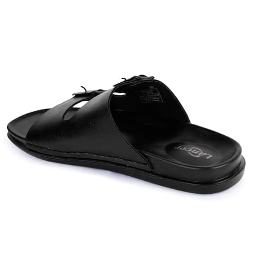 Lancer LUXE-5BLK Black Double Density Soft Cushion Slippers, 9 3