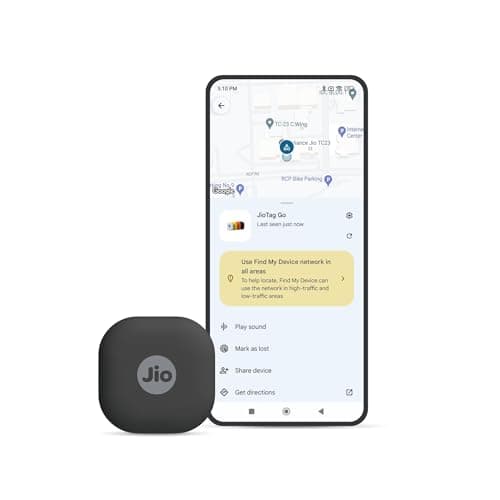 JioTag Go |India's First Android Tag | Google Find My Device Item Finder| Worldwide Tracking for Keys, Wallets, Luggage, Gadgets and More|1+1 Year Battery|No SIM Needed|BT 5.3|for Android Only