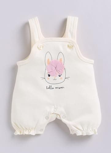 Smart Baby Dungaree Set for Baby Girls | Cotton Romper with T-Shirt | Soft & Breathable Fabric | Cute Embroidery | Snap Button Closure for Easy Diaper Change (Yellow, 3-6 Months) 5