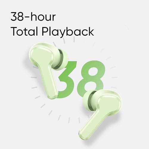 realme Buds T110 True Wireless in Ear Earbuds with 10mm Dynamic Bass Boost Driver, 38 Hours Playback, AI ENC, 88ms Low Latency & IPX5 Water Resistant (Country Green) 4