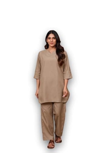 RANGRIKA.in Solid Co-Ord Set for Women | Straight Fit Kurta Pant Set | Minimal Ethnic Wear Office Wear | Casual Stylish Outfit