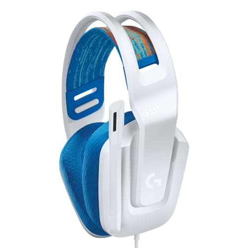 Logitech G335 Lightweight Gaming Wired Over Ear Headphones with Mic Flip to Mute 3.5Mm Audio Jack, Memory Foam Earpads, Compatible for Pc, PlayStation, Xbox, Nintendo Switch (White) 3