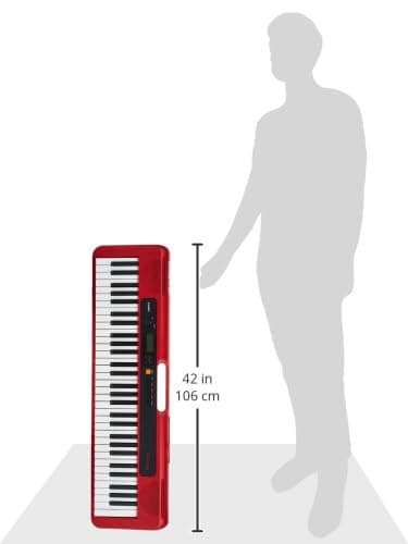 Casio Casiotone CT-S200RD – 61-Key Portable Keyboard for Beginners | 400 Tones, 77 Rhythms, LCD Display, Dance Music Mode, USB-MIDI, Stereo Speakers | Includes Power Supply & Music Rest | Red 6