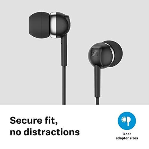 Sennheiser CX 80s Wired in Ear Earphones with in-Line Microphone, Superior Sound, One Button Smart Control, Lightweight Design, 3.5mm Jack, 3 Ear Tip Sizes, 2Y Warranty, ‎Voice Control, Black 4