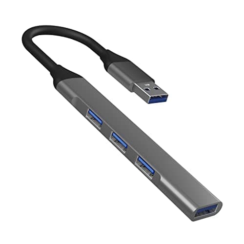 RuhZa Hub, USB Hub USB 3.0 4 Port Multi USB Hub, Slim High Speed Extension Splitter Box for Laptop Computer PC Pendrive Keyboard Mouse(1 Port USB3.0 & 3 Port USB 2.0)