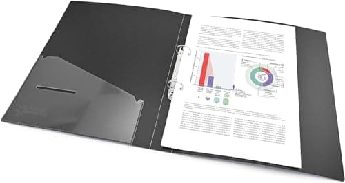 2D Ring Binder File,Plastic File Folder Legal Size Tough & Durable Ring Binder (2, Black, FC) 2