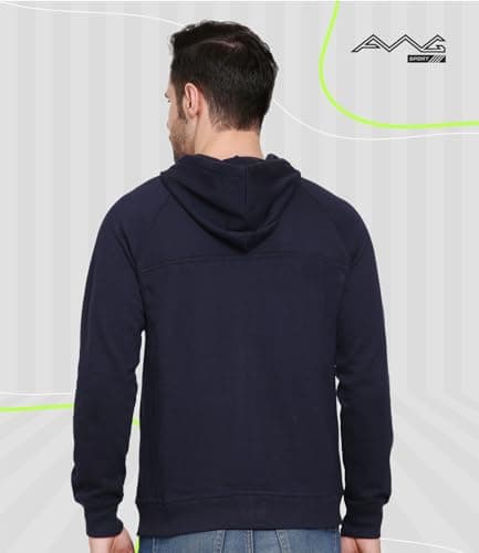 AWG ALL WEATHER GEAR Hoodies for Men | Men’s Solid Hooded Sweatshirt | Winter Wear | Pullover | Jackets for Men Stylish | Zipper Hooded Sweatshirt | Jacket Navy Blue 3