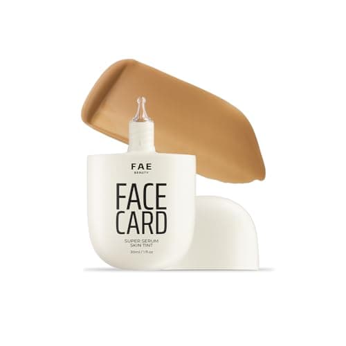 FAE Beauty Face Card Skin Tint SPF 15 Serum Foundation | Buildable, Sheer to Medium coverage | Lightweight, 2-in-1 Makeup + Skincare Foundation | Dewy & Radiant Finish, Transfer-proof | With Hydra-Fus