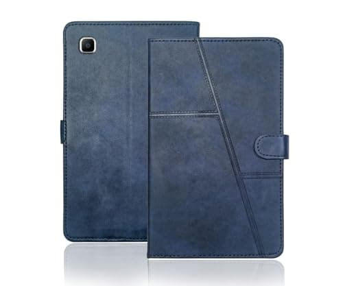 fonfox Premium flip Cover Compatible with Samsung Galaxy A7 LITE 8.7 INCH Tablet | Premium Croc Texture Leather Case with Magnetic Lock & Stand | Shockproof Protective Wallet Case Blue