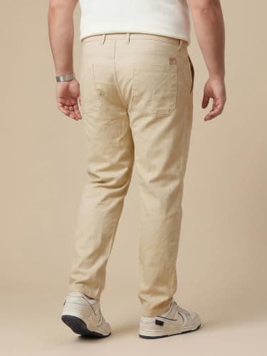 Thomas Scott Men | Plus Size | Straight Fit | Easy Wash | Solid | 4 Pockets Design | Woven Fabric | Chinos Trouser (TSB137_Khaki_44) 3