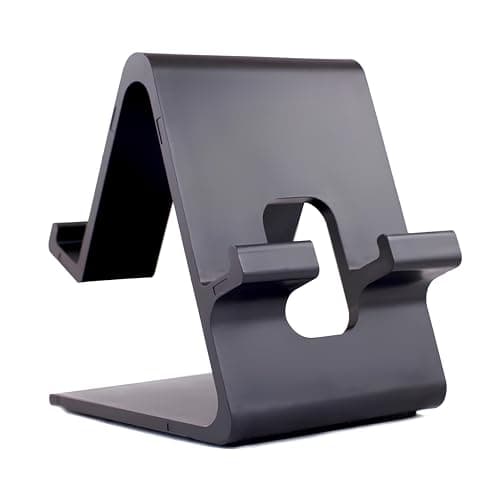 Gladiadora® Mobile Stand for Table, Dual Sided Mobile Holder/Stand Desktop Universal Hard Plastic Mobile Holder (Black) (1)