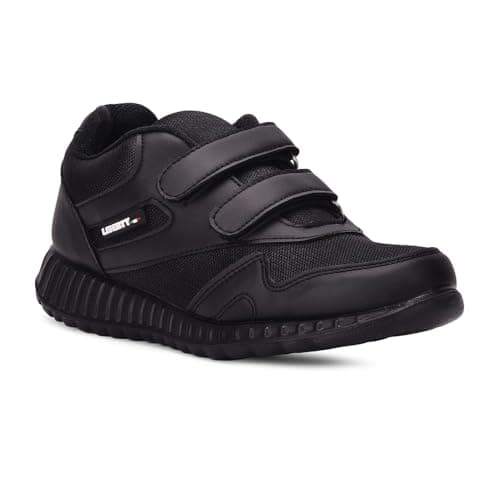 Liberty Force10 9906-90VGN Kids Velcro School Shoes with PVC Upper | EVA Sole | Comfortable & Lightweight | Quick-Wear Elastic Laces | Stylish & Modern (1 UK - Black) 2
