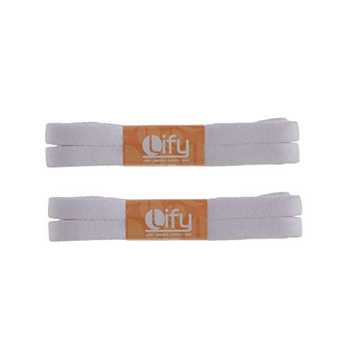 Lify 2 Pair Polyester Flat Shoe Laces for Athletic, Running - 5/16 Wide Shoelaces for Sneakers Shoes Boot Strings (120CM (47.25-Inch), White) 2