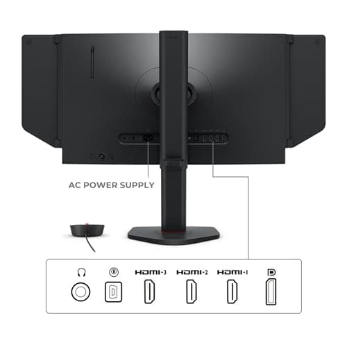 BenQ Zowie XL2566X+ | 24.1 | Fast TN 400Hz Gaming Monitor for Esports | Motion Clarity DyAc2 | 1080p | XL Setting to Share | Shielding Hood | New Industrial Grade Ball Bearing Height Adjustment 2