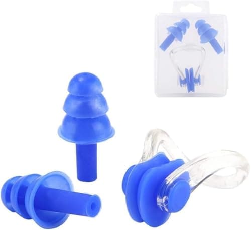 Swimming Kit Silicone Nose Clip & Ear Plugs Set - Water Protection Accessories for Swimmers | Comfortable Swimming Nose & Ear Protector for Adults & Children 2