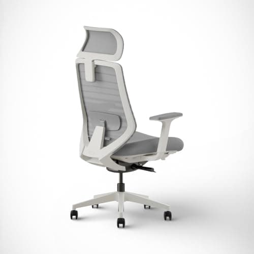PELICANWORK Model 11 Ergonomic Chair with Headrest | Italian Donati Tilt, Breathable Mesh, Seat Depth, Lumbar & Tension Adjustment | Adjustable Armrests & WFH Chair | Ivory | Nylon | 7-Year Warranty 3