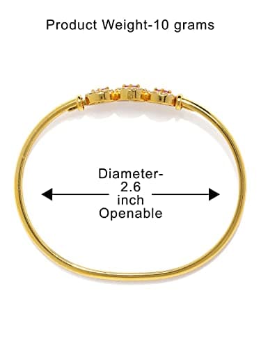 ZAVERI PEARLS Gold Plated Cubic Zirconia Studded Kada For Women-ZPFK9212 5