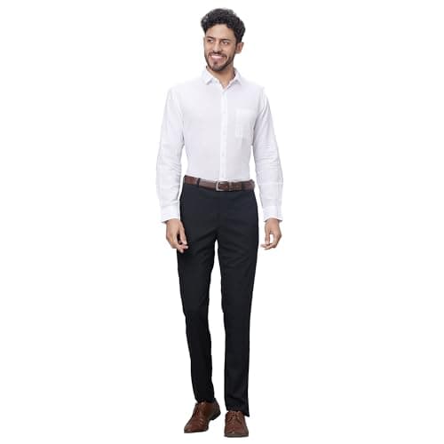 Raymond Men's Slim Fit Cotton Linen Blend Full Sleeve Regular Collar Solid Pattern White Casual Shirt (Size: 39)-RCSQ01838-W0 5