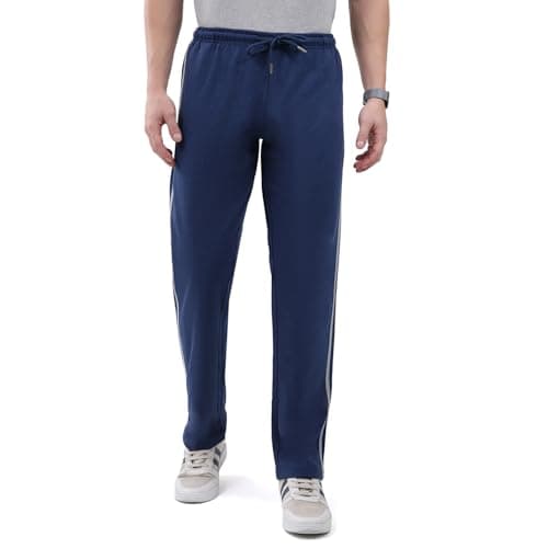 Monte Carlo Men's Regular Fit Solid Track Pants | Drawstring Closure | Side Pocket Sports Lower | Comfortable & Stylish Lower for Men's Blue XL (Pack of-1)